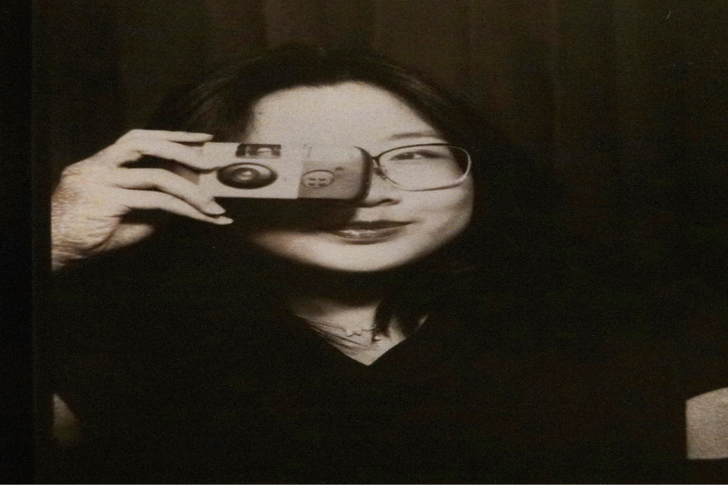A black-and-white portrait of Annette