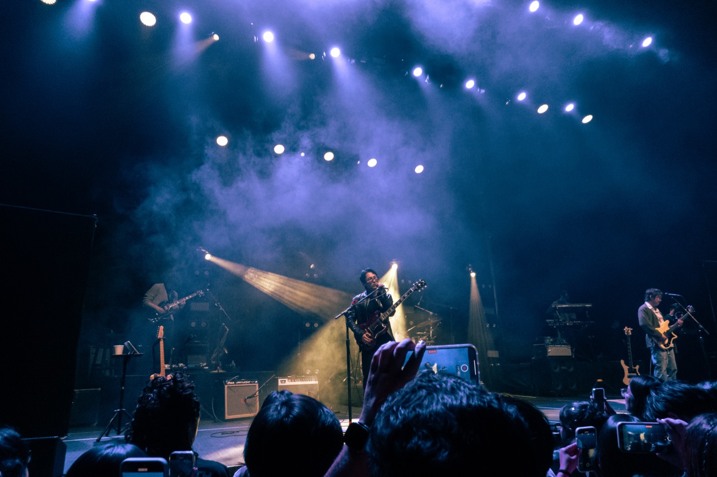 Wide color photograph of the Wave to Earth concert stage