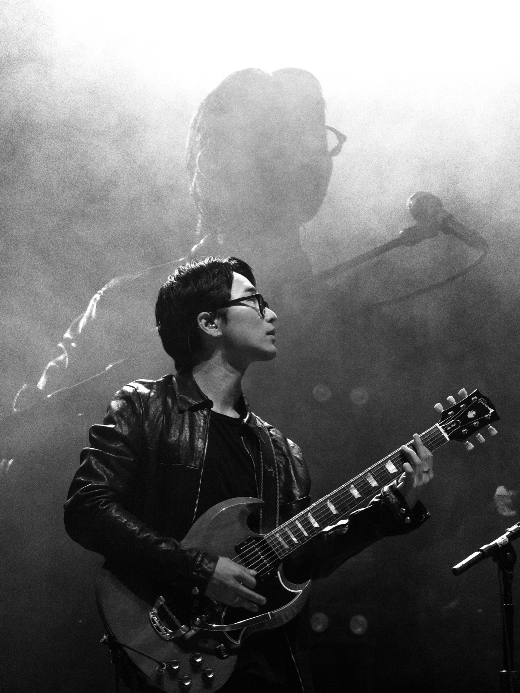 Black-and-white double-exposure cover photograph from Wave to Earth in San Francisco